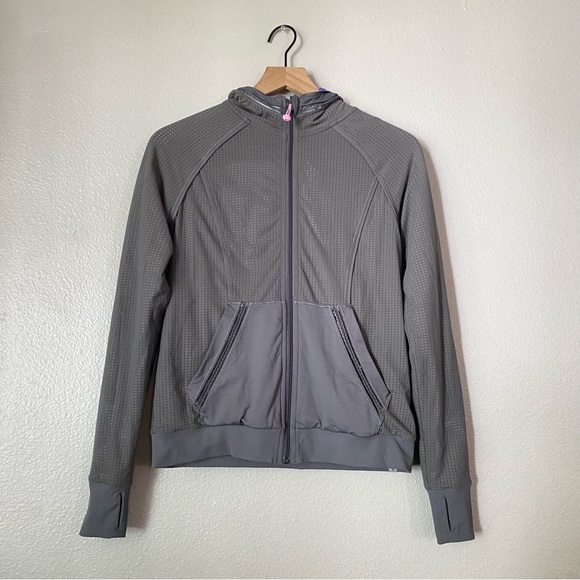 Ivivva Lululemon Girls Twice The Fun Reversible Hooded Zip Jacket Size 14 Purple - Picture 9 of 9